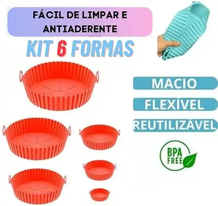 Kit 6 Capas Protetoras de Silicone | Air Fryer e Forno Elétrico