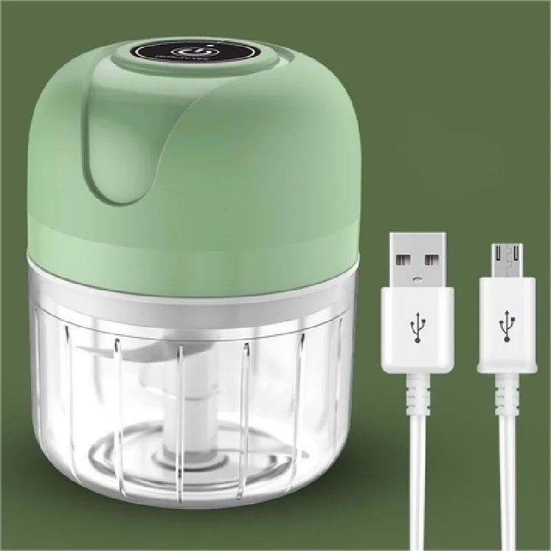 Mini Processador Elétrico Portátil 250ML | Bivolt, USB, 3 Lâminas em Aço Inoxidável